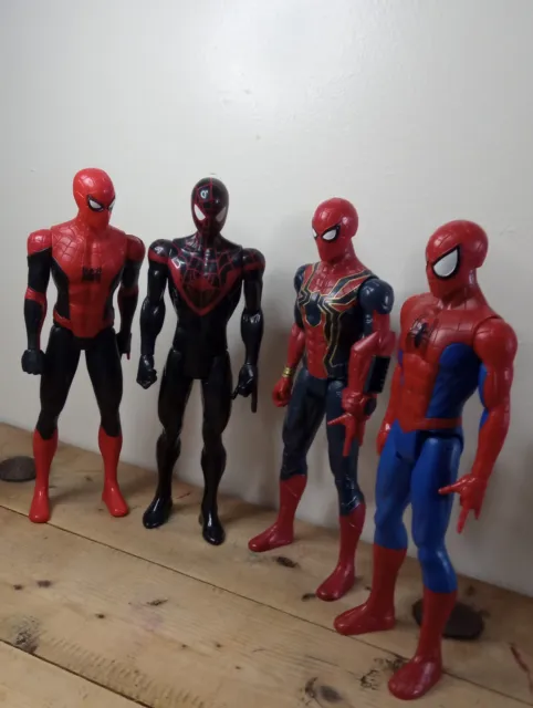 Spiderman Action Figures - Lot Of 4 Spider Man Action Figures 12 Inch