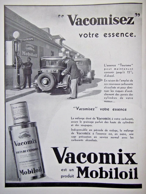 Publicité De Presse 1933 Pompe Vacolix Est Un Produit Mobiloil - Gargoyle