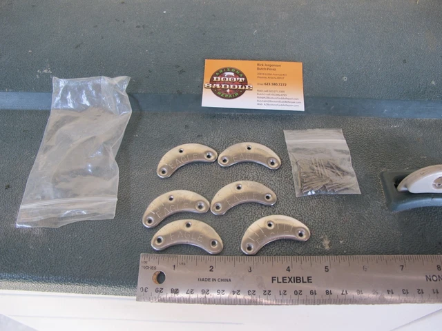 3 Pair (6) steel EAGLE heel Boot Plates + Nails NOS Free Ship