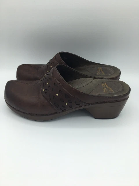 DANSKO Shyanne Brown Tan Leather Women’s Mules Clogs Shoes SIZE 37