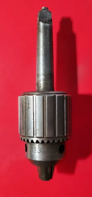 Jacobs chuck NO 34 With Taper 2MT - 0 to 1/2" Capacity - Tested and works well.