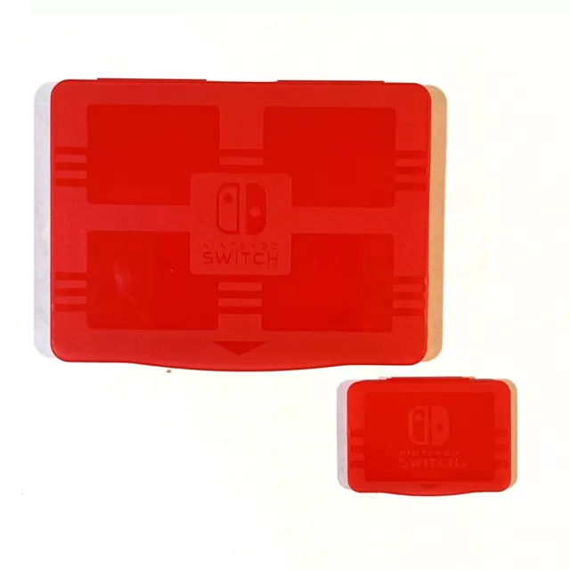🔥 Official Nintendo Switch Case 4 Game Cartridge Holder Red +MicroSD Card Case