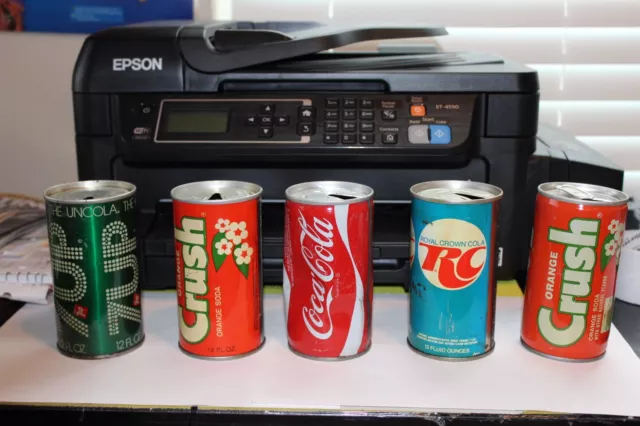 Old Vintage Used Cola 7 Up Cans Lot Of 5 Pieces