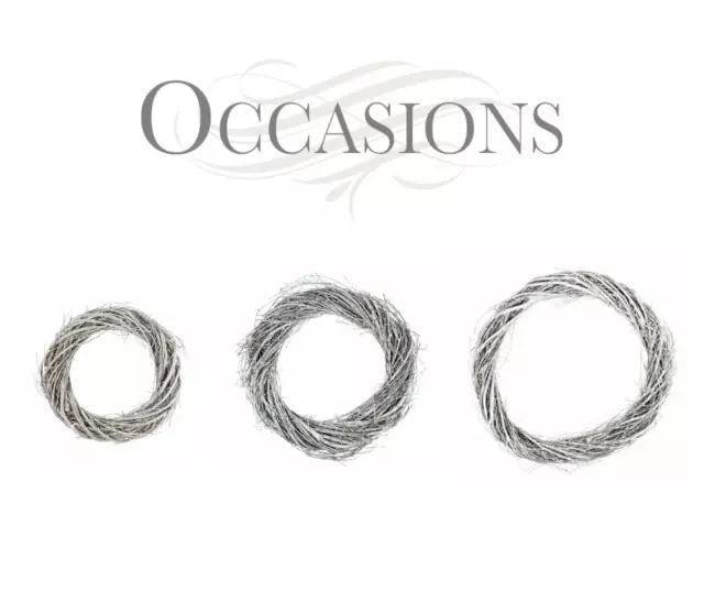 Grey Wreath Base Christmas Crafts Xmas DIY Festive Wire & Willow Round Ring