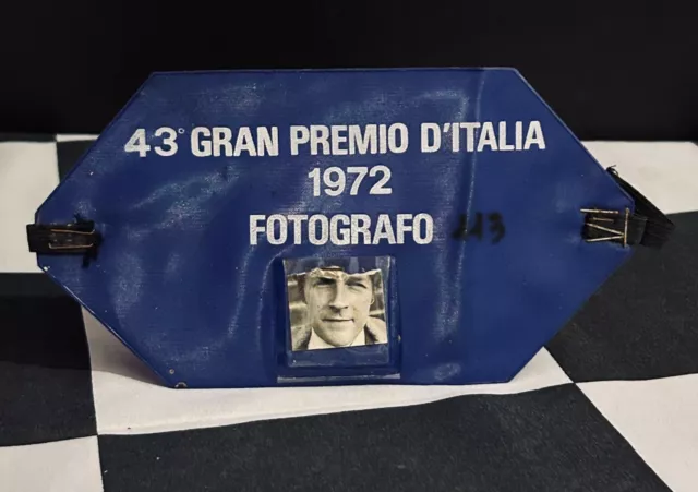 1972 Italian Gp Monza F1 Fotogrado Photographer Original Armband Pass Fittipaldi