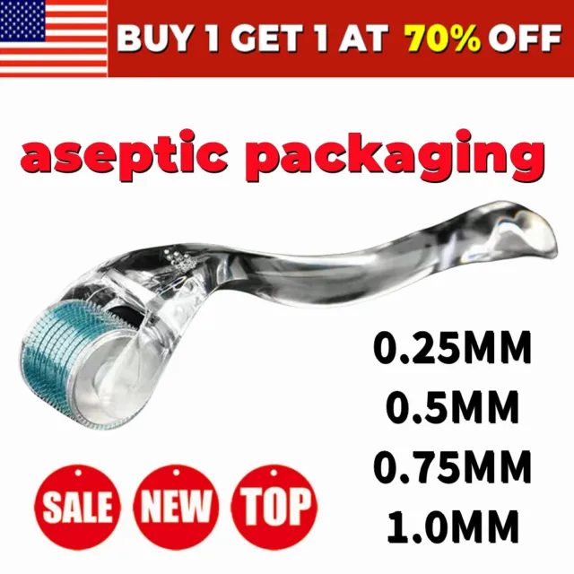 540 Titanium Premium Micro Derma Roller Acne Scars Wrinkles 0.25mm 0.5mm 1mm