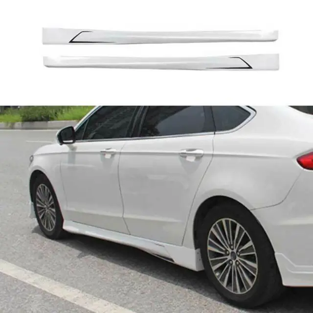 White+Black Exterior Door Panel Trim Side Skirts For Ford Mondeo Fusion 13-20 C