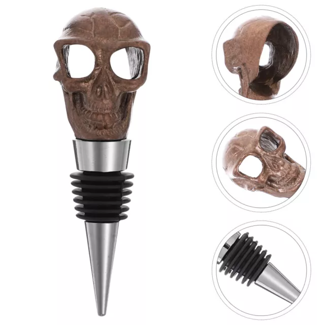 Halloween Skull Alloy Wine Bottle Stopper and Beverage Stoppers Reusable