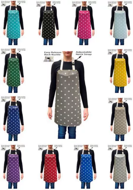 Handmade Polka Dots Spots PVC Coated Wipe Clean Waterproof Aprons