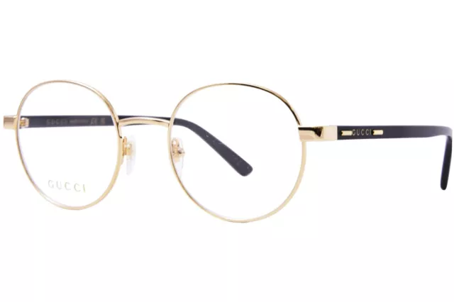 Gucci GG1585O 001 Eyeglasses Frame Men's Gold/Black Full Rim Round Shape 51mm