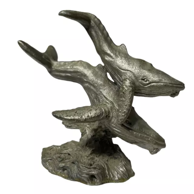 Spoontiques Pewter Whale Figurine 2048 Humpback Duo Ocean Swim Marine Aquatic