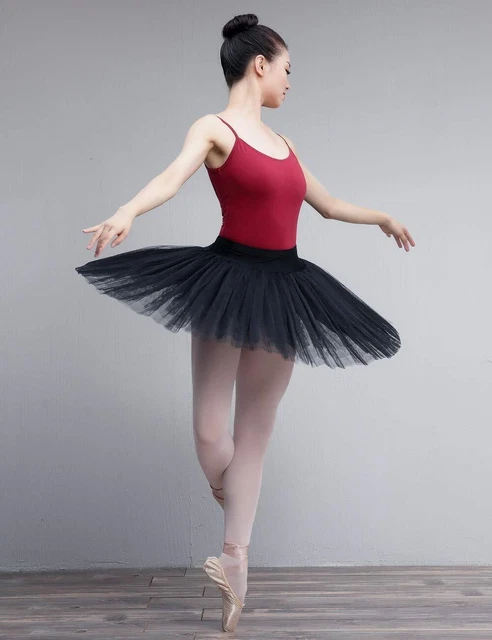 Daydance Ballerina Tutus Women Black Swan Lake Pancake Dance Skirts for Ballet,