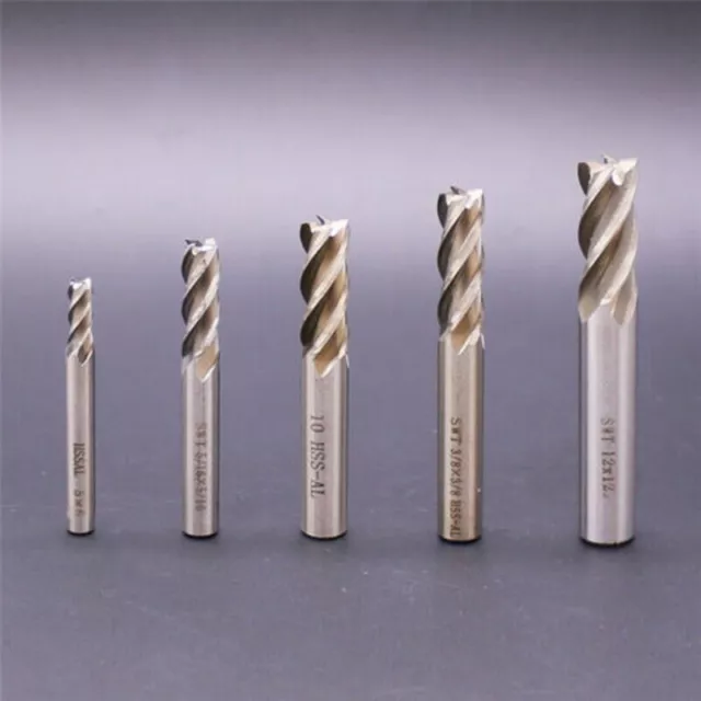 Slot Milling Drill 4 Flutes Bit 1.5-10mm Tungsten HSS Set Carbide End Cutter 10x