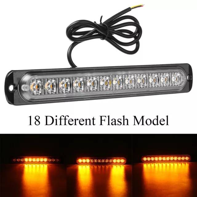 4x 12 LED Feux de Gabarit Latéral Barre Stroboscopique 12V-24V Camion Tracteur 2