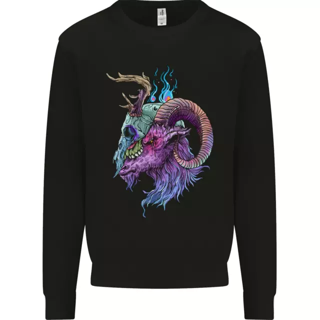 Heavy Metal Musica Capra Teschio Death Uomo Felpa Maglione