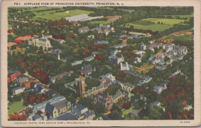 Postcard Airplane View Princeton University Princeton NJ
