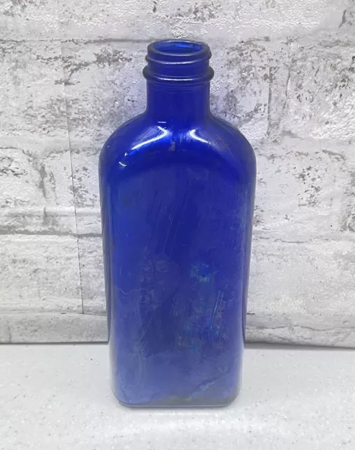 Vintage Cobalt Blue Genuine Phillips Glass Bottle Made in USA 2