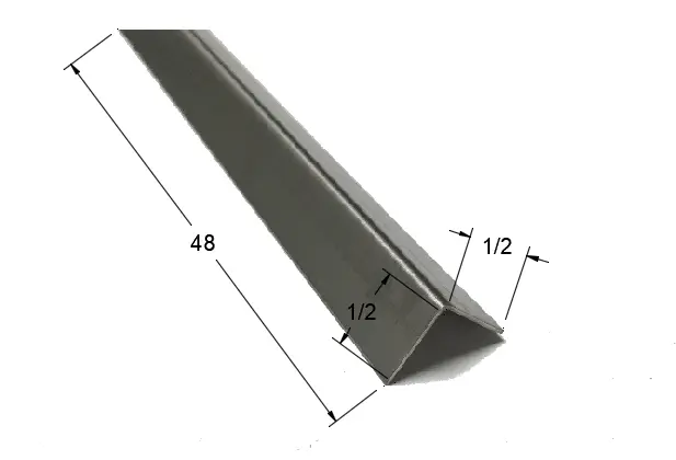 1/2" x 1/2" x 48" Stainless Steel Corner Guard, 90 Degree Angle, 20ga