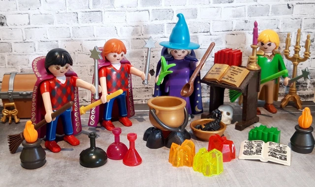 Lot Playmobil Harry Potter – Ron, Draco, Minerva, Figurines Hogwarts Potions, Baguette, Neuves