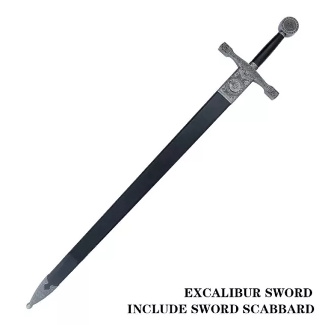 Medieval King Arthur Excalibur Long Solid Sword  120 cm with Sheath New