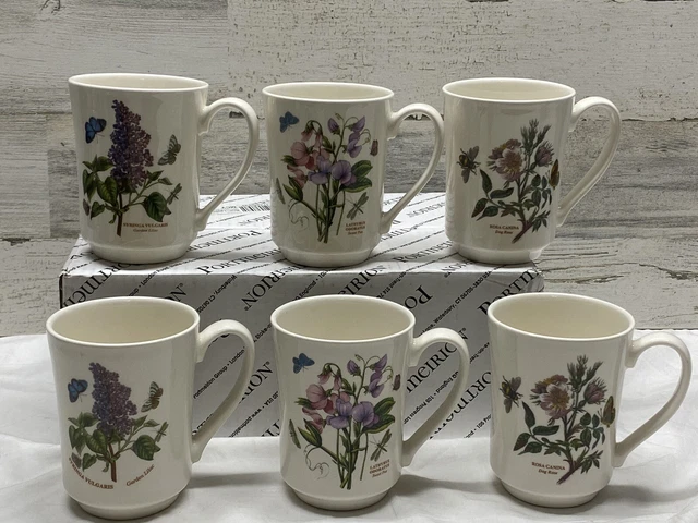 Portmeirion Botanic Garden 14 Oz. Mug Set of 6 (Assorted Motifs) New