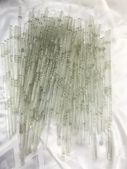 99 pcs MID CENTURY MODERN LIGHTOLIER GAETANO SCIOLARI CHANDELIER 9" GLASS RODS
