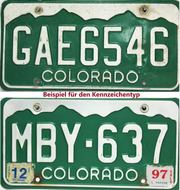 Colorado   License Plate  original US Nummernschild  Originalbild