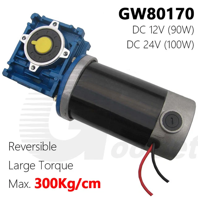 WORM GEAR BOX Motor Gearmotor DC 24V 100W 12V 90W Large Torque 12