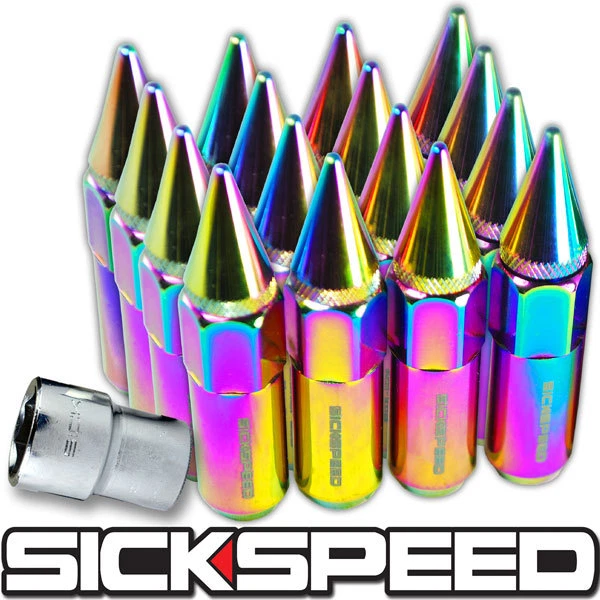Sickspeed 16 Neo Chrome Pointe Aluminium 60MM Étendu Verrou Écrou Écrous 1/2x20