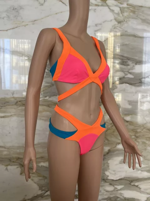 Agent Provocateur Mazzy Orange Blue Pink Bikini Set