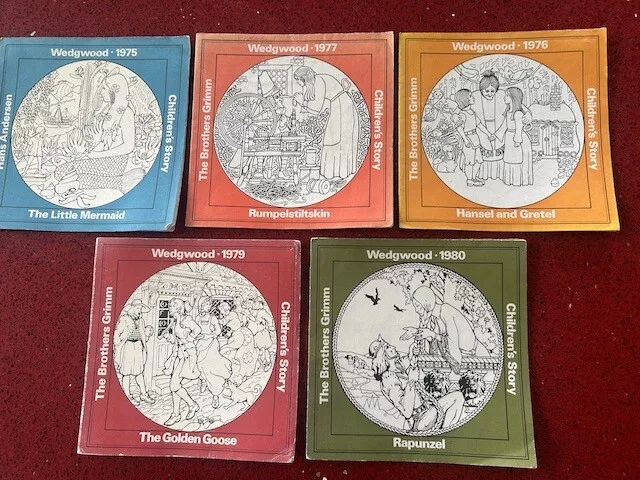 Wedgwood - Childrens Stories Collector Plates -75, 76, 77, 79,80- With booklets 2