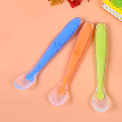 Juego de cucharas de silicona para bebé 4 - 6 meses para aprender a comer cubiertos cuchara de alimentación JI