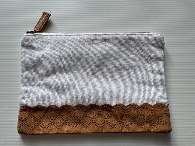 Pochette De Toilette GUËRLAÎN En Daim Marron Vintage, 20x12 Cm - Occasion Très Bon état