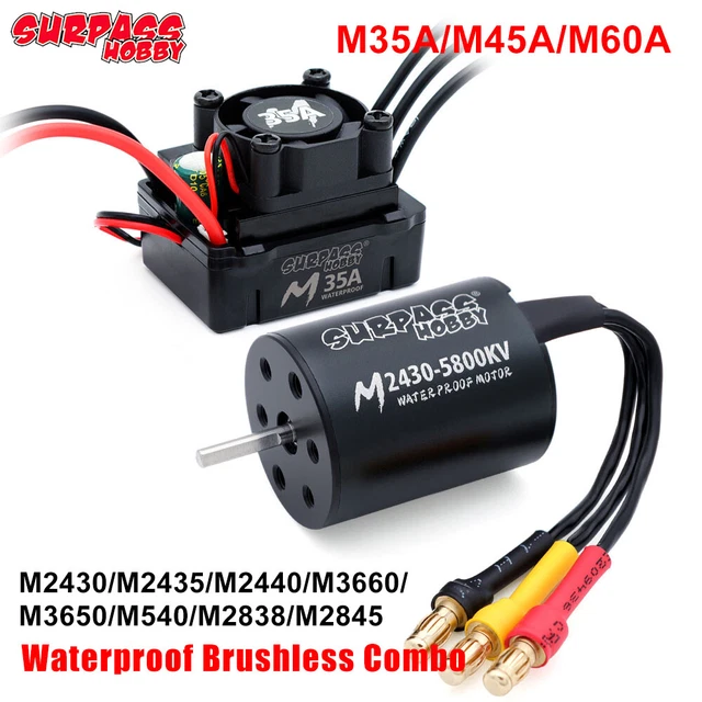 KingVal 2845 3800KV Brushless Motor With 45A ESC – Waterproof Combo For 1/14 Scale RC Cars