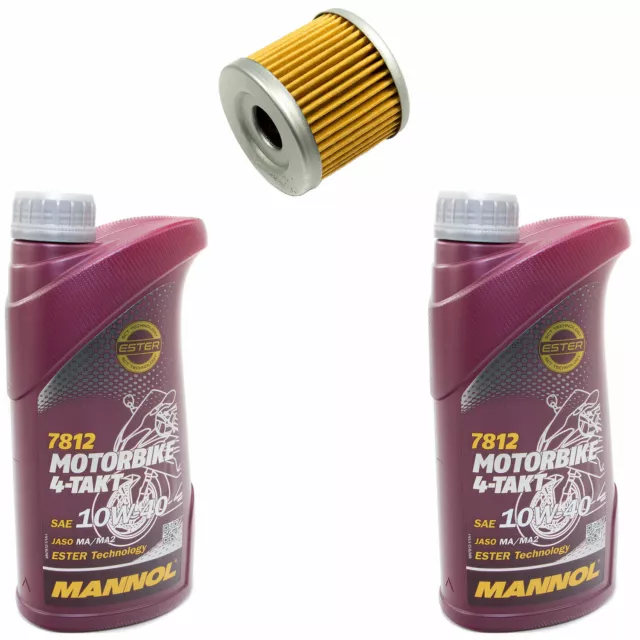 Ölfilter MF131 Motoröl Set 10W40 2 Liter für Hyosung GT GV XRX Sachs Suzuki GZ