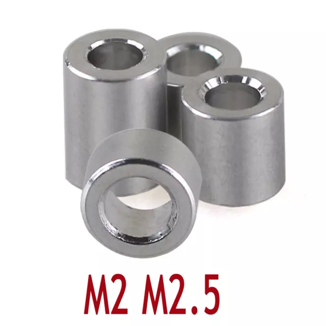 Aluminum Alloy Bushing Gasket Round Sleeve Unthreaded Spacers Standoff Flat M2-2 3