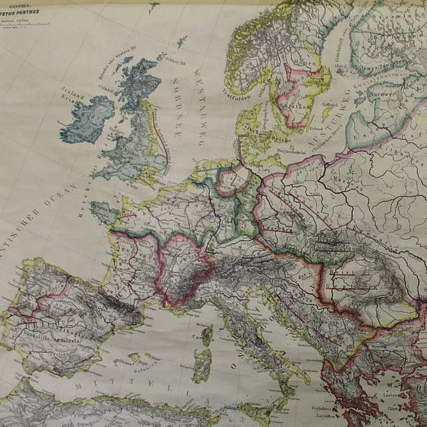 Old School Wall Map Europa IN 6.century Europe Vintage 156x123cm ~ 1930 2