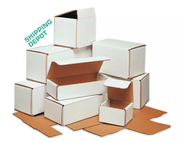 Many Sizes PICK FROM White Cartons Folding Corrugated Mailers 50 100 200 PACKS