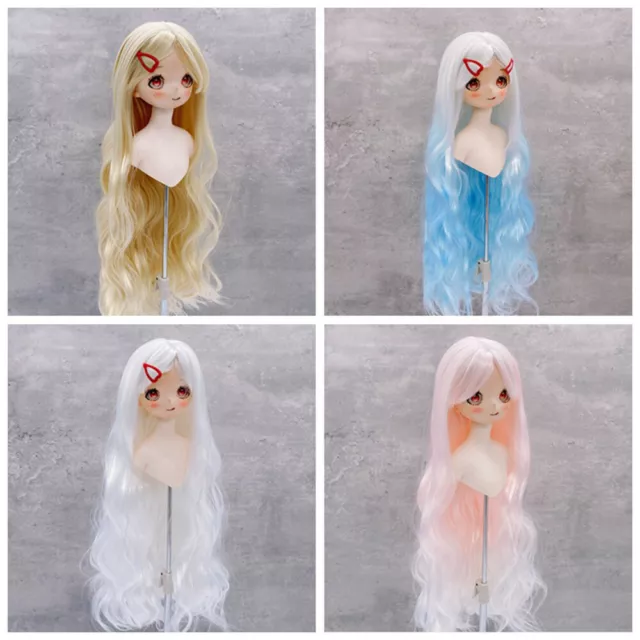 Dolls Long Curly Hair with Bangs Wigs Accessories for 1/3 1/4 1/6 BJD SD Doll