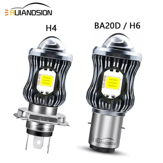 BA20D H6 10-80V H4 LED moto phare ampoule double faisceau antibrouillard 3500LM