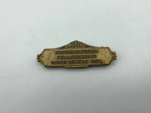 1934 Northwestern Pennsylvania Rifle League Badge Pin Award Vintage Original K5