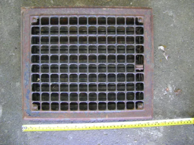 Antique Register Grate Cast Iron Floor Wall Heat Vent Cover Vintage Industrial