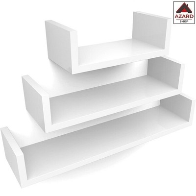 WOLTU 9210-a Mensole da Muro Mensola a Cubo Scaffale Parete Legno MDF Moderno 3 Pezzi Diametro Diverso Bianco 