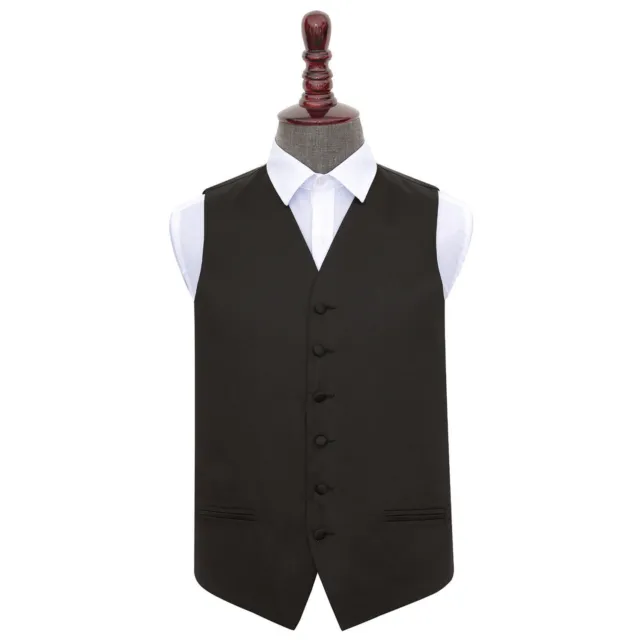 DQT Mens Waistcoat Satin Plain Solid Formal Casual Wedding Vest