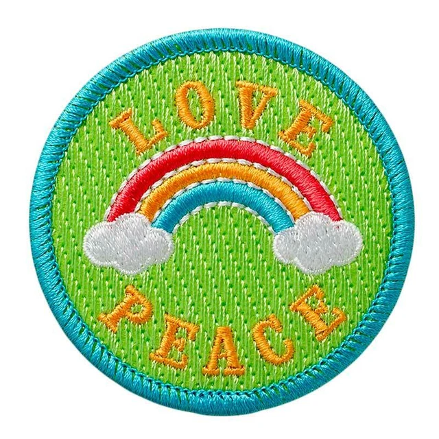 ♥Aufbügler♥Bügelmotiv♥Applikation Patch♥LOVE PEACE rund ♥Aufnäher ♥NEU♥