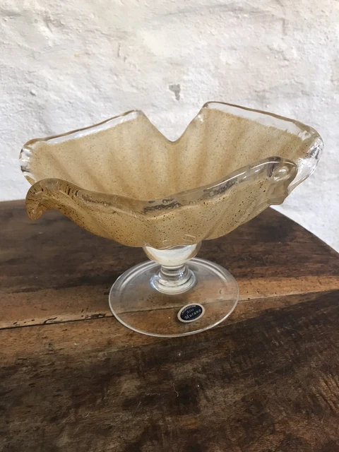 Coupe à Fruits Vintage En Verre – Forme De Pomme, Transparente, Bon état