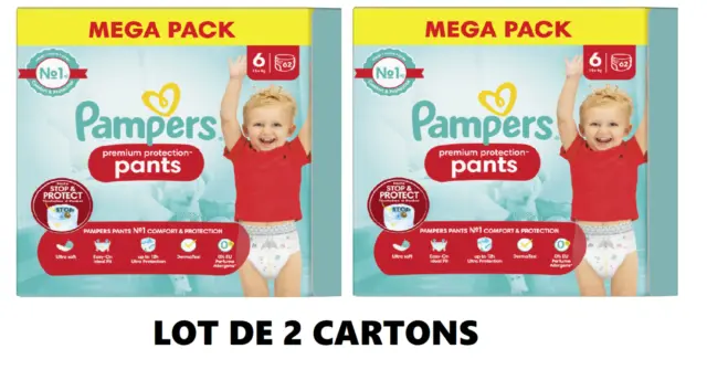 Lot 124 couches Pampers PREMIUM PROTECTION PANTS taille 6 (15 kg et plus)