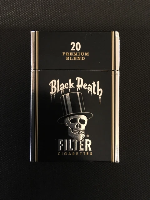 black death cigarettes price BLACK DEATH CIGARETTES Unopened hard pack - Vintage - Rare $15.00