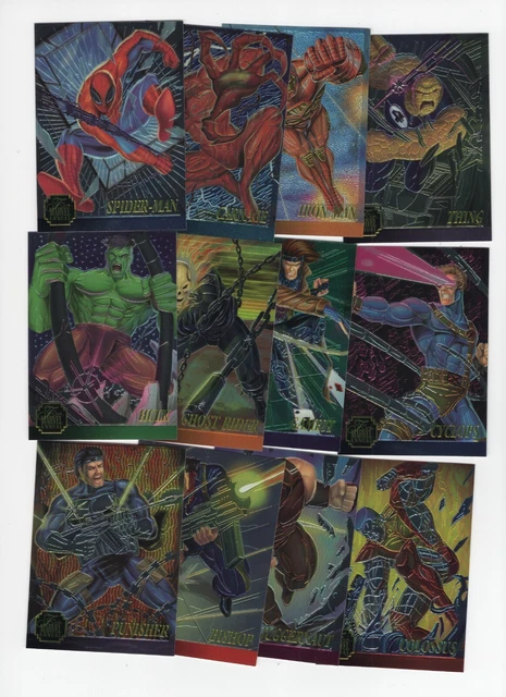 Marvel Flair Annual 1995 Fleer Chromium Set of 12 Chase Trading Cards