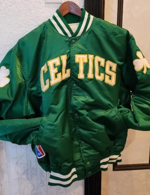 Original VTG 80s 90s NBA Starter Boston Celtics Jacket Men L Satin Bomber Green